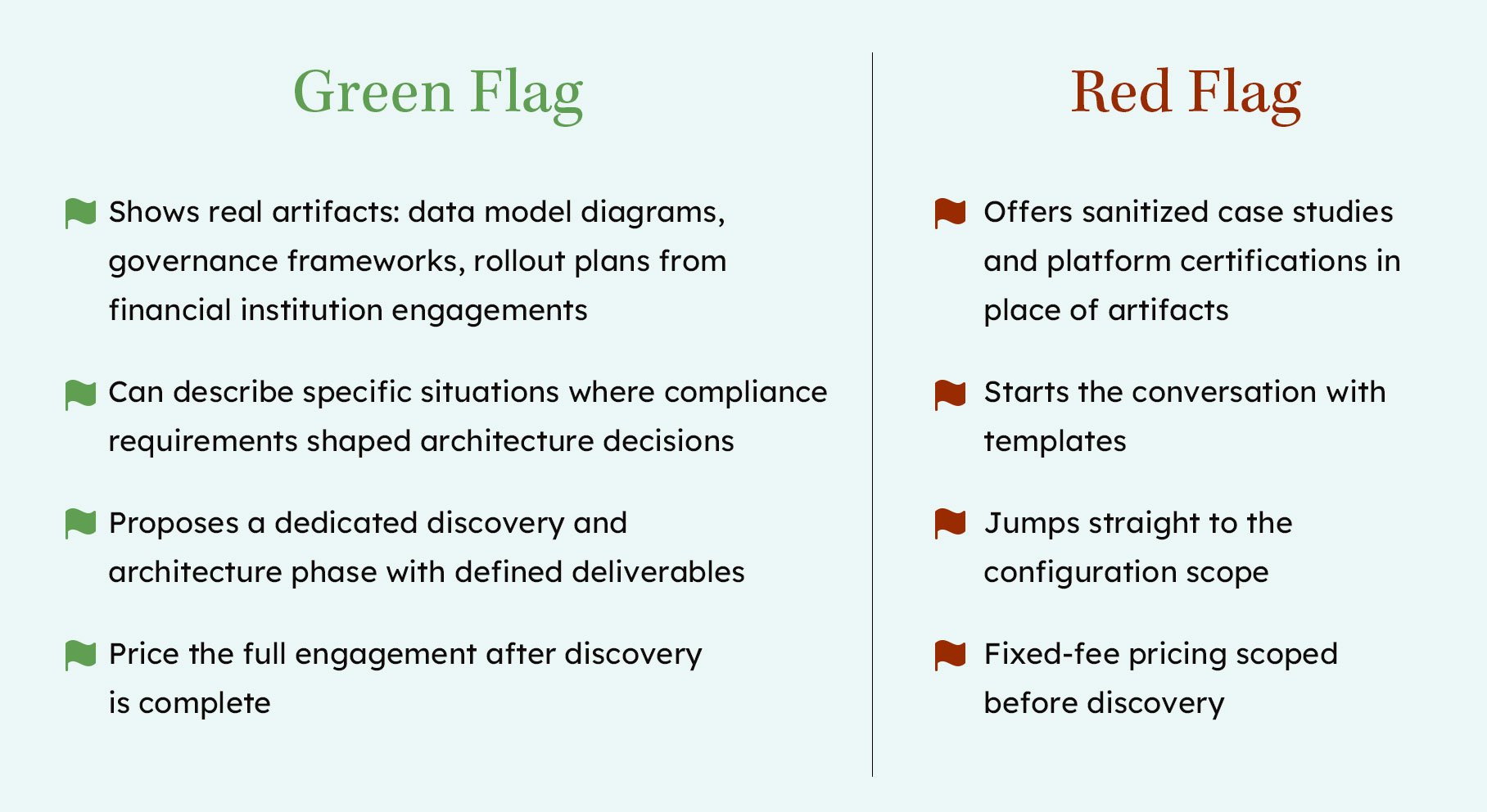 green flags vs red flags graphic
