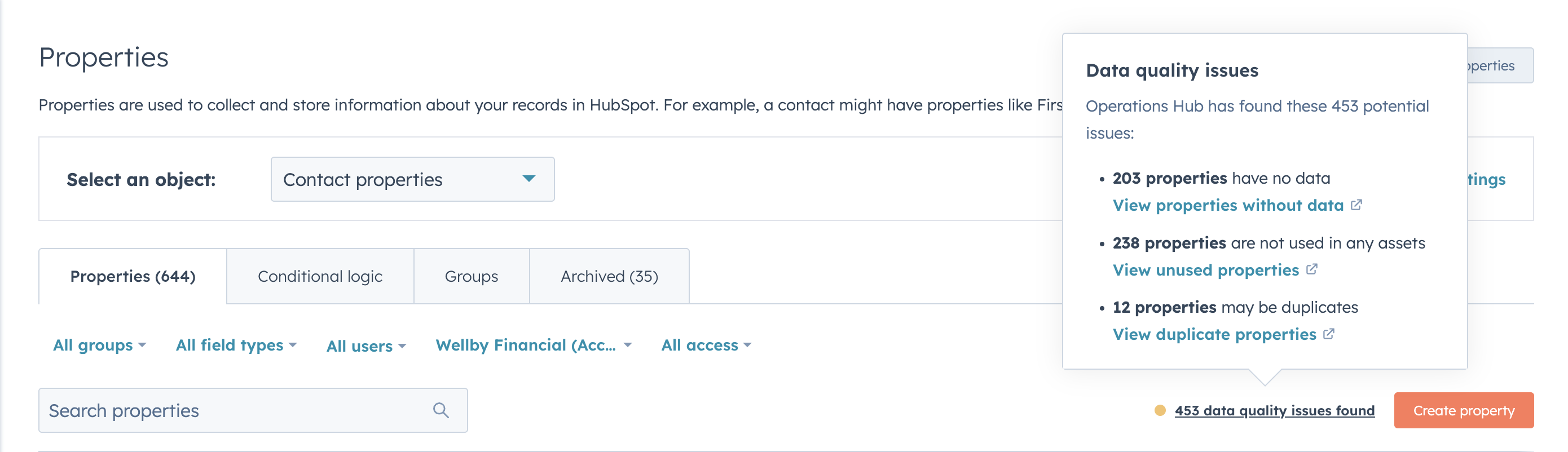 Property Settings HubSpot