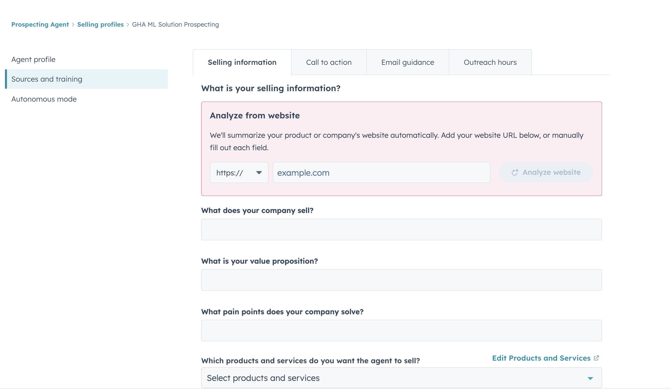 Prospecting Agent HubSpot