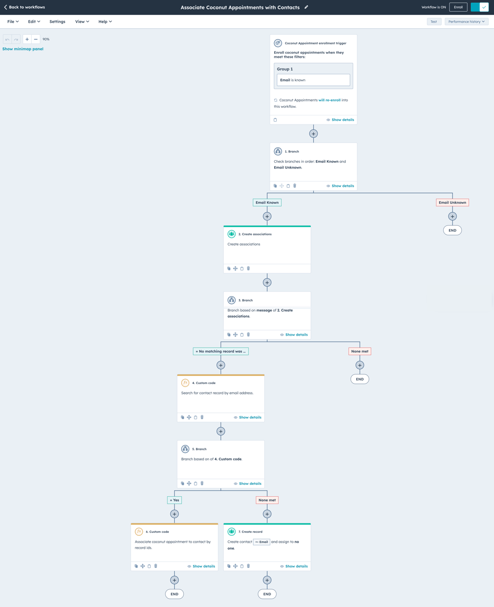 Associate Coconut Appointments with Contacts