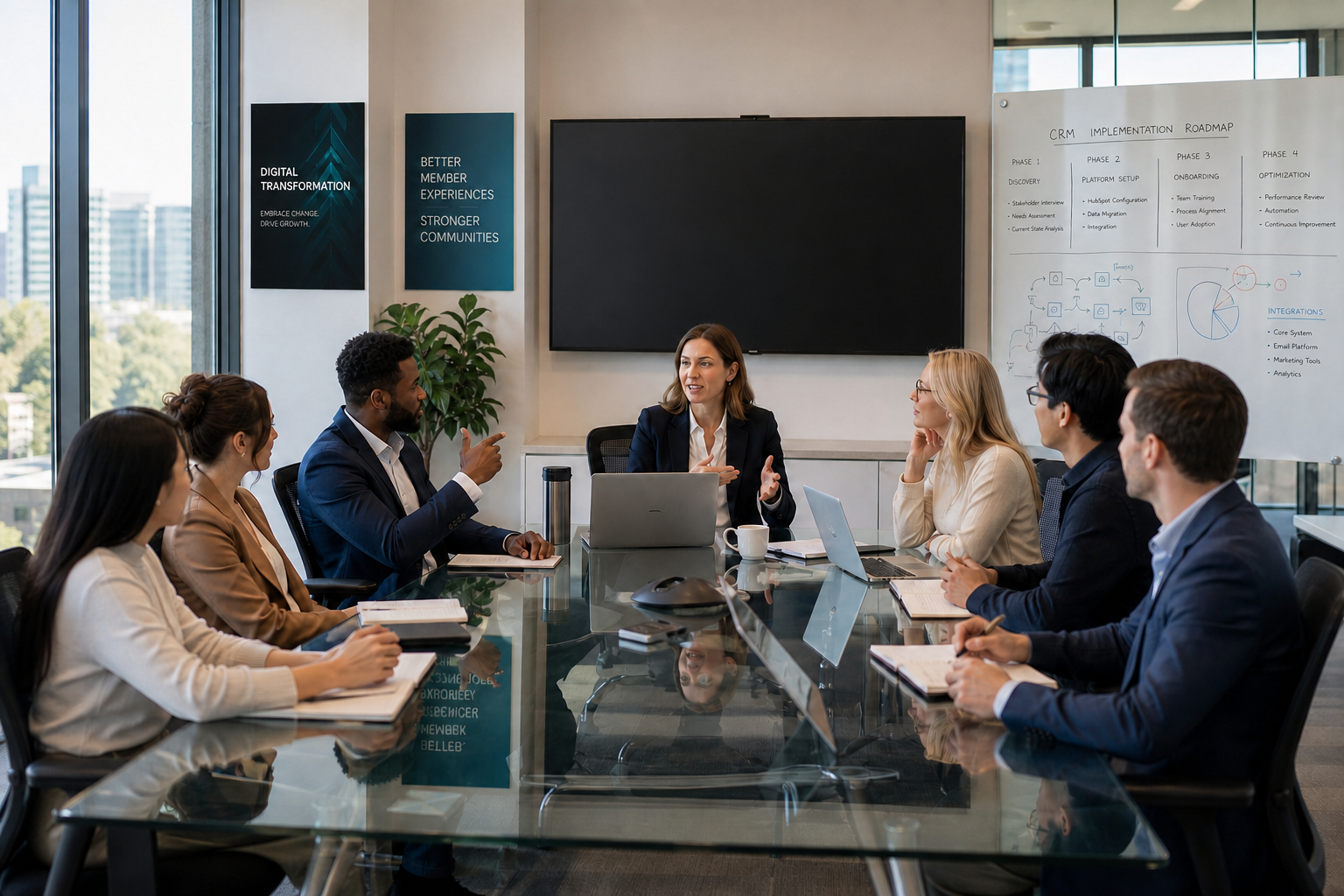 team in an office working together