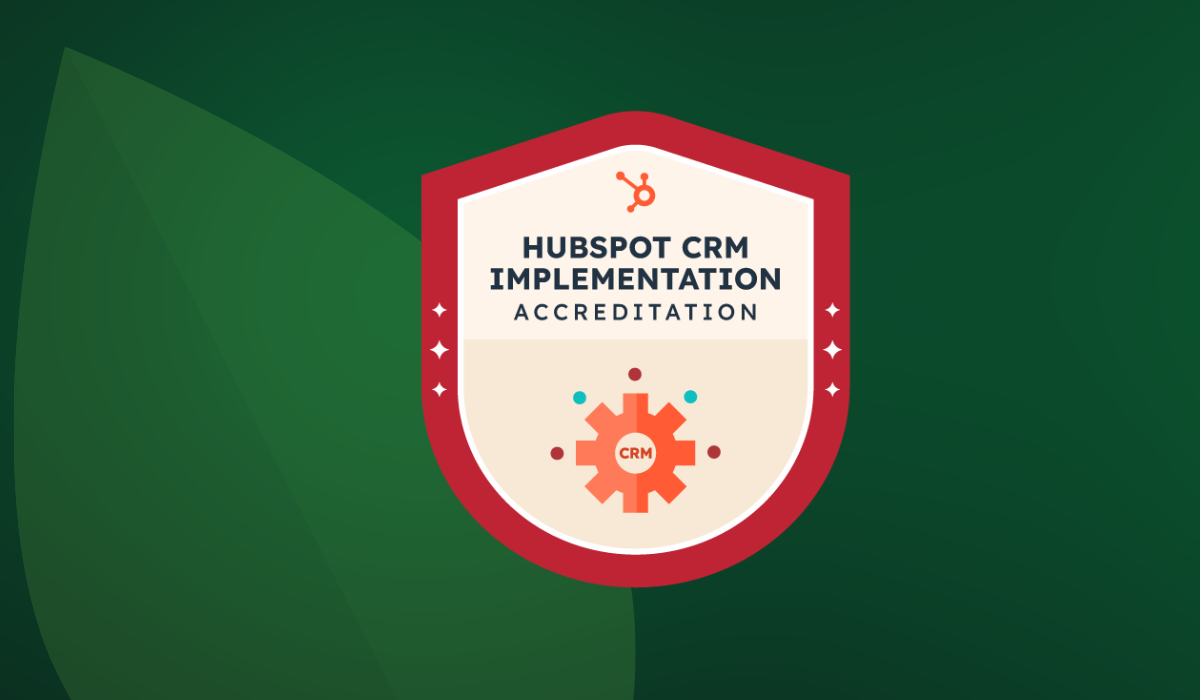 HubSpot Accreditation badge over green background