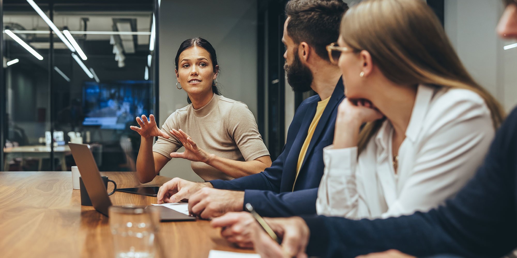 Group of professionals talking. 